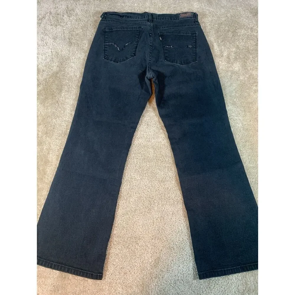 Levi's 512 Perfectly Slimming Bootcut Jeans Womens 14 Medium Black Denim #331